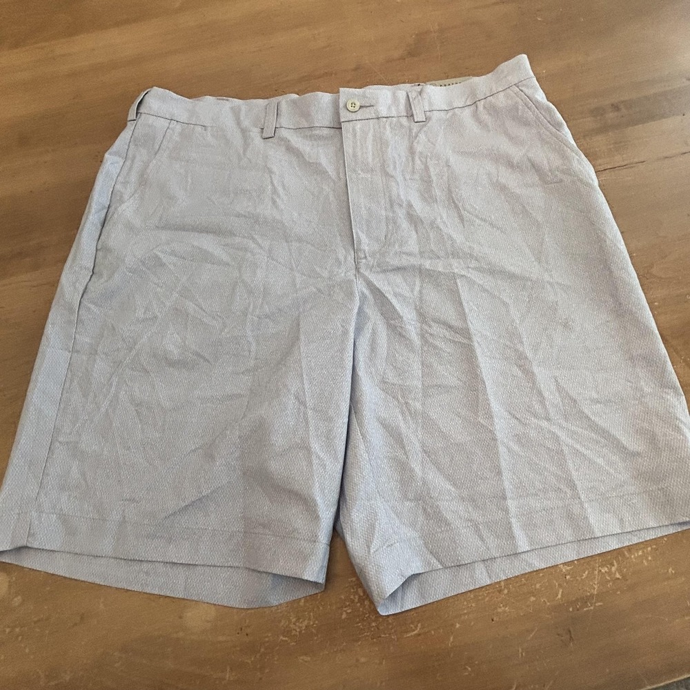 PGA TOUR Shorts Mens 38 Gray Herringbone Golf Active Waistband Stretch Twill
